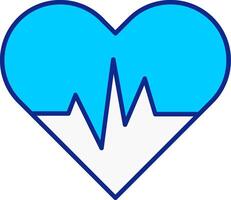Heart Beat Blue Filled Icon vector