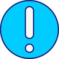 Exclamation Mark Blue Filled Icon vector