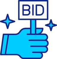 Bid Blue Filled Icon vector