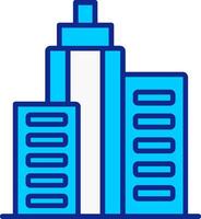 Office Building Blue Filled Icon vector