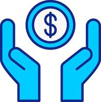 Charity Blue Filled Icon vector