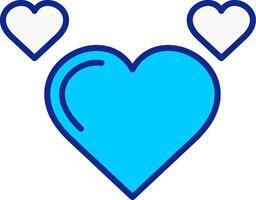 corazón azul lleno icono vector