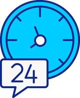 24 Hours Blue Filled Icon vector