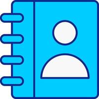 Contact Book Blue Filled Icon vector