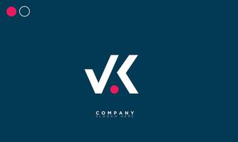 vk alfabeto letras iniciales monograma logo kv, v y k vector