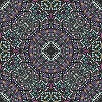 Oriental seamless light colorful curved triangle mandala mosaic pattern background - abstract bohemian vector art graphic design