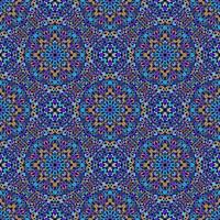 Multicolor bohemian glass mosaic petal pattern design - seamless abstract oriental geometrical vector art