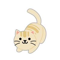 un dibujos animados gato linda kawaii en un blanco antecedentes vector