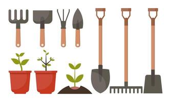 Garden tool vector gardening equipment log