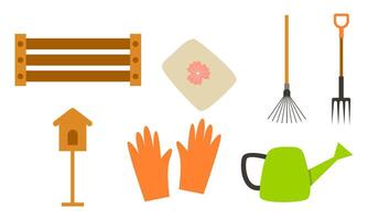 Garden tool vector gardening equipment log