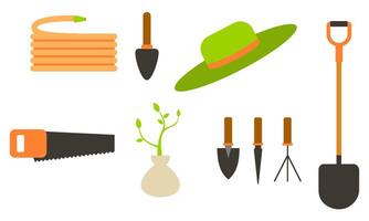 Garden tool vector gardening equipment log