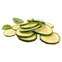 AI generated Cucumber Slices With Leaves on Transparent background - Ai Generated png