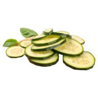 ai gerado pepino fatias com folhas em transparente fundo - ai gerado png