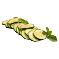 AI generated Cucumber Slices With Leaves on Transparent background - Ai Generated png