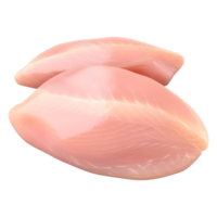 ai generado 3d representación de un pollo crudo carne en transparente antecedentes - ai generado png