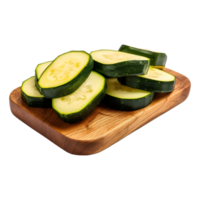 AI generated Cucumber Slices With Leaves on Transparent background - Ai Generated png