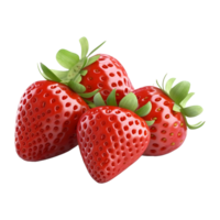 ai generiert Erdbeeren mit Blätter auf transparent Hintergrund - - ai generiert png