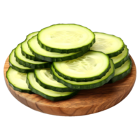 ai gerado pepino fatias com folhas em transparente fundo - ai gerado png