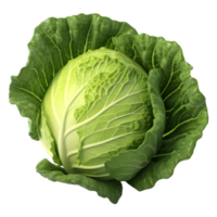 AI generated 3D Rendering of a Green Cabbage on Transparent Background - Ai Generated png