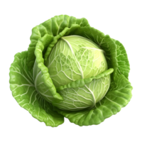 AI generated 3D Rendering of a Green Cabbage on Transparent Background - Ai Generated png