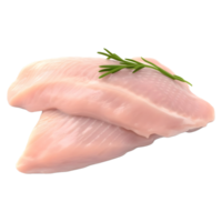 ai generado 3d representación de un pollo crudo carne en transparente antecedentes - ai generado png