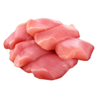 ai generato 3d interpretazione di un' pollo crudo carne su trasparente sfondo - ai generato png