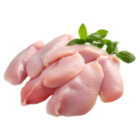 ai generado 3d representación de un pollo crudo carne en transparente antecedentes - ai generado png