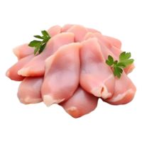 ai generado 3d representación de un pollo crudo carne en transparente antecedentes - ai generado png