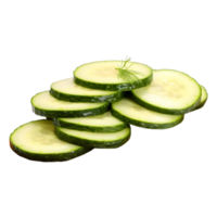 AI generated Cucumber Slices With Leaves on Transparent background - Ai Generated png