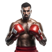 AI generated Boxer Wearing Gloves on Transparent background - Ai Generated png