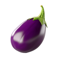 AI generated 3D Rendering of a Purple Eggplant on Transparent Background - Ai Generated png