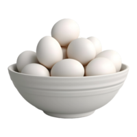 AI generated 3D Rendering of a White Eggs in a Bowl on Transparent Background - Ai Generated png