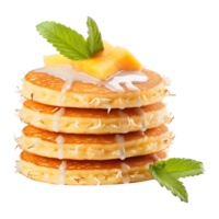 AI generated Pineapple Pancake on Transparent background - Ai Generated png