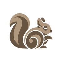 stylish and minimalistic vector logo of a squirrel