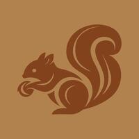 stylish and minimalistic vector logo of a squirrel