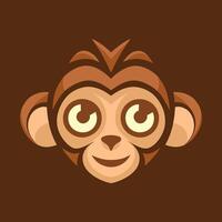 vector logo of an adorable monkey with a modern and minimalistic design