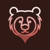 adorable vector logo de un oso con un moderno y minimalista Acercarse