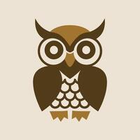 minimalist and cute vector logo of an owl