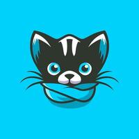 minimalist and adorable vector logo with a stylized cat