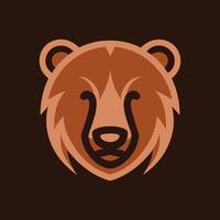 adorable vector logo de un oso con un moderno y minimalista Acercarse