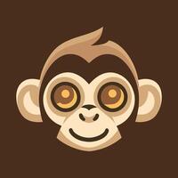 vector logo of an adorable monkey with a modern and minimalistic design