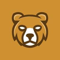 adorable vector logo de un oso con un moderno y minimalista Acercarse