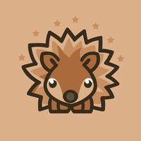 clean and adorable vector logo of a hedgehog