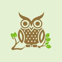 minimalist and cute vector logo of an owl