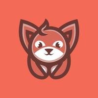 vector logo de un adorable animal con un moderno y minimalista diseño