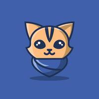 minimalist and adorable vector logo with a stylized cat