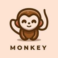 vector logo of an adorable monkey with a modern and minimalistic design