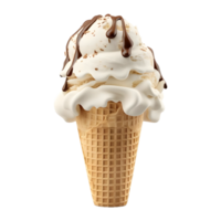 ai gerado 3d Renderização do uma gelo creme cone em transparente fundo - ai gerado png