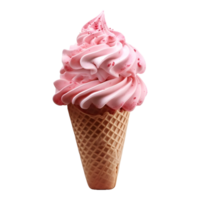 ai gerado 3d Renderização do uma gelo creme cone em transparente fundo - ai gerado png