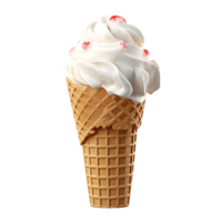 ai gerado 3d Renderização do uma gelo creme cone em transparente fundo - ai gerado png